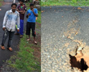 Road Caves in at Manchikere Colony, Manipal